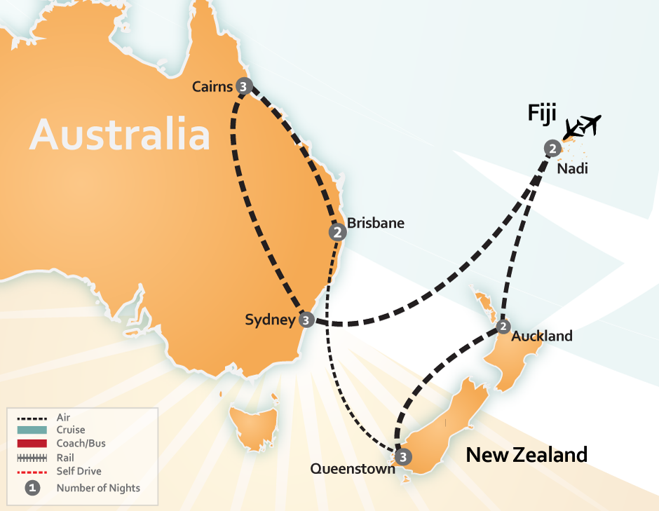 australia to fiji travel time