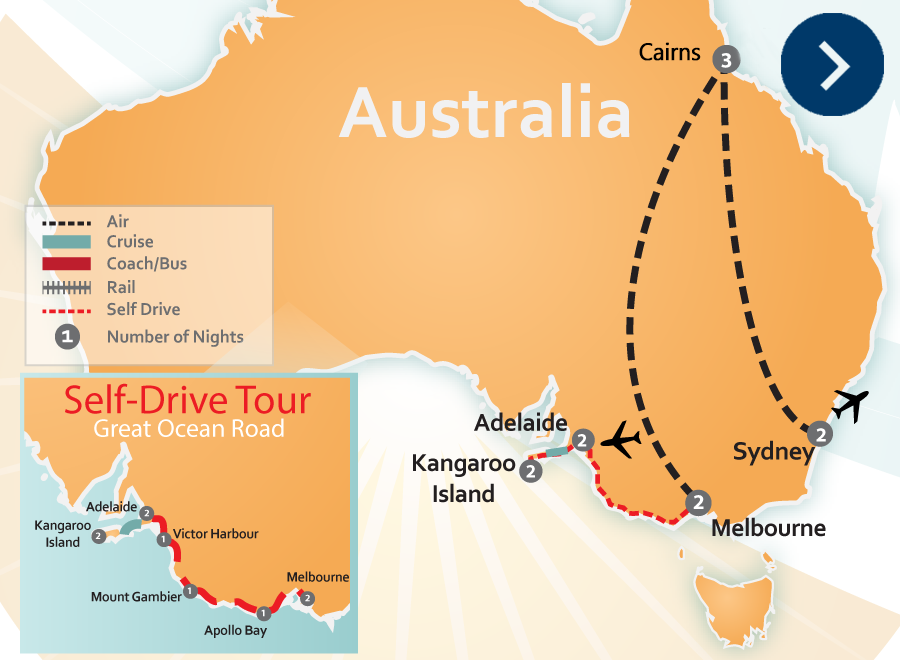 South Australia, Great Ocean Road, Sydney, Cairns, Great Barrier reef Travel Deal