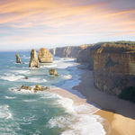 12 Apostles along the east coast of Australia
