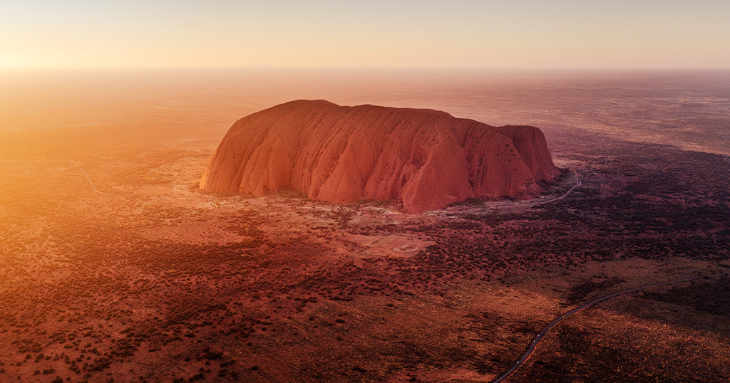 Aerial of Uluru credit Luke Tscharke
