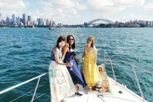 Women on a cruise at Sydney Harbour